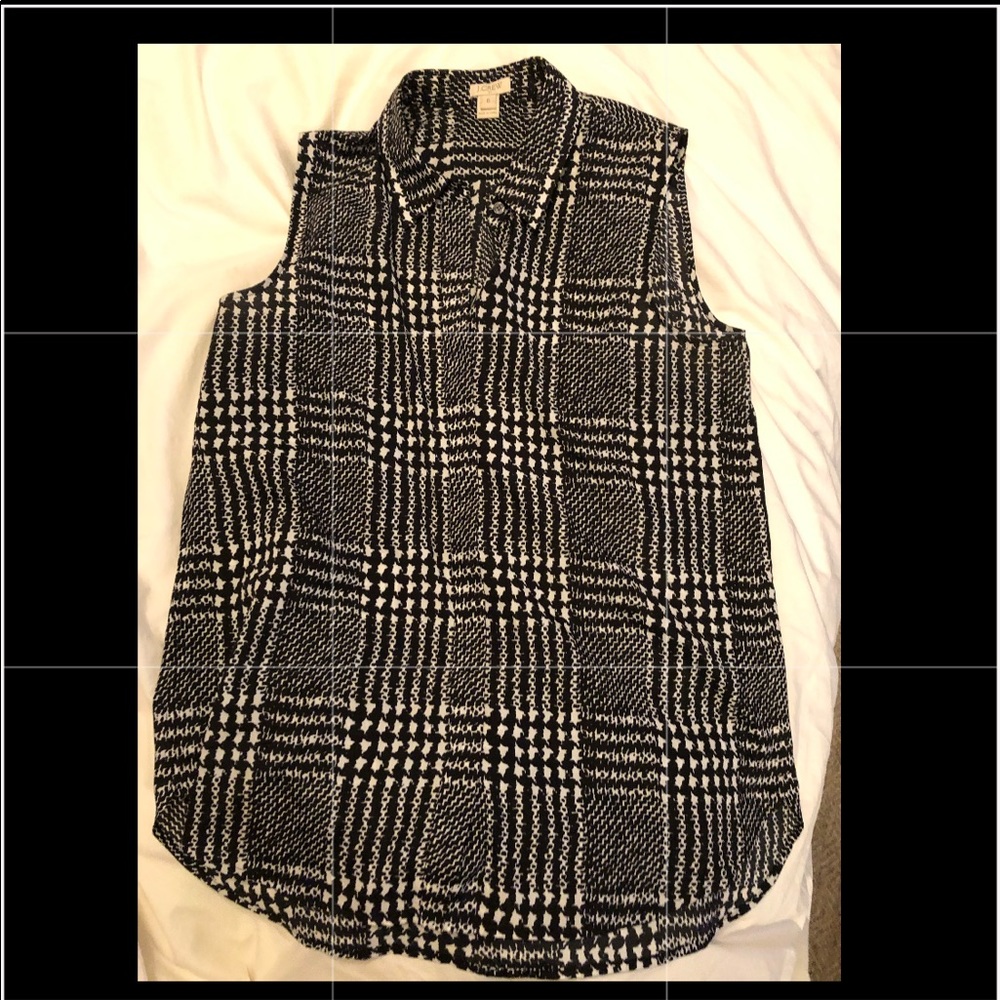 JCrew black and white top